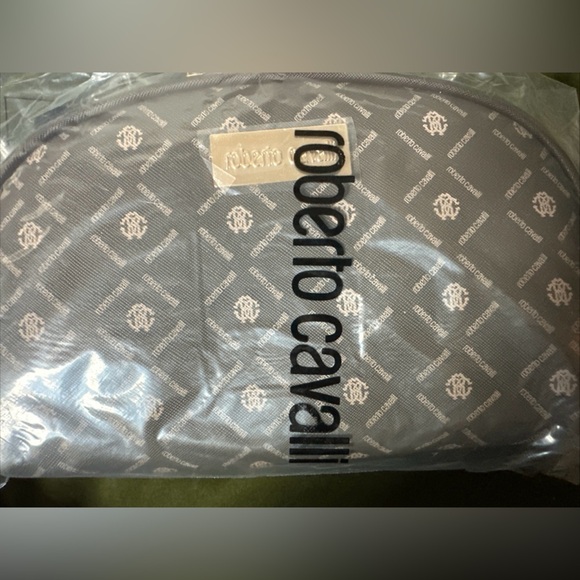 NEW Roberto Cavalli Brown Dome Toiletry Cosmetic Bag - Picture 3 of 4